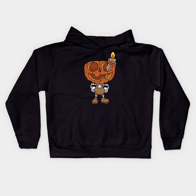 Pumpkin head Kids Hoodie by ppmid